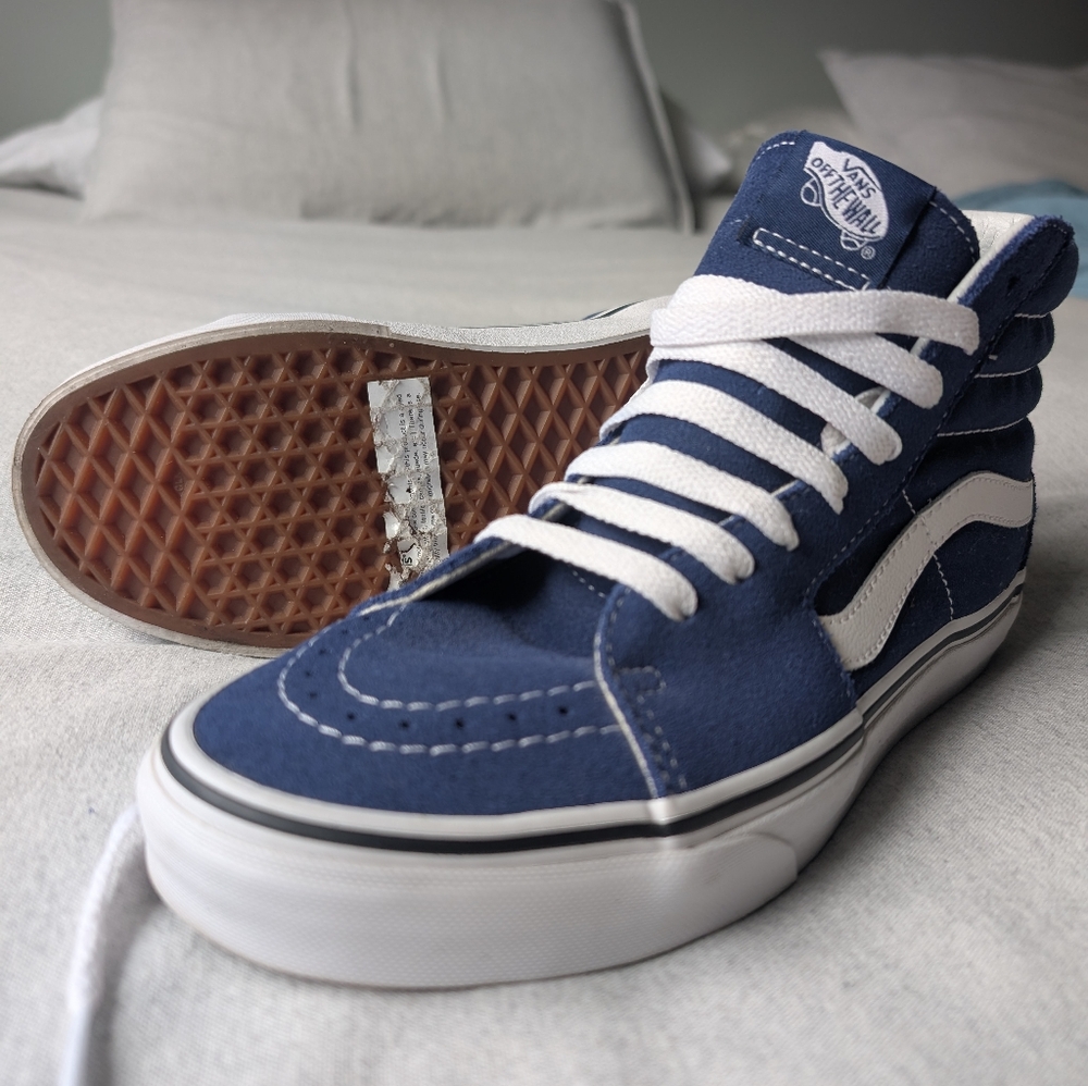 Vans Unisex Sk8-Hi Grisaille/True-White Sneaker | women's size 8.5